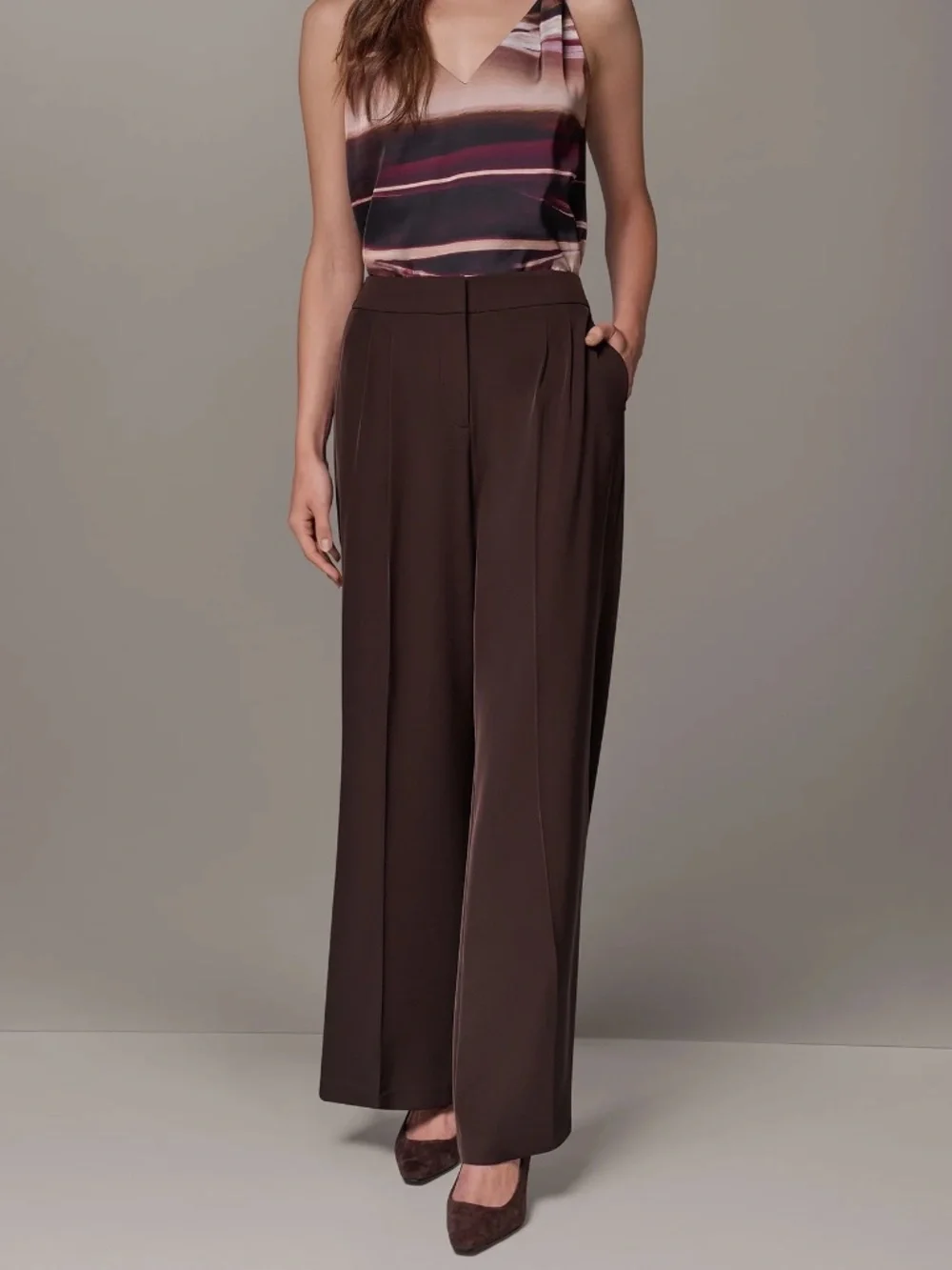 Donna Karan High Rise Wide Leg Pant
